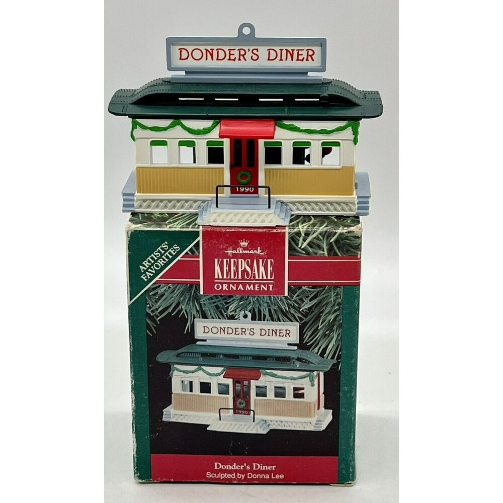 Hallmark Keepsake Donders Diner Christmas Ornament Santa Reindeer 1990 Nostalgic